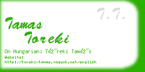 tamas toreki business card